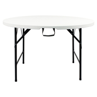 Ensemble de table à manger pliable moderne, 60 pouces/150 cm, cadre en acier durable blanc, plateau en contreplaqué, PVC, hôtel, restaurant, mariage, extérieur