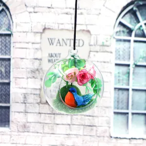 Produk baru ramah lingkungan Murano Modern bola kaca bening liontin rumah taman dekorasi Natal