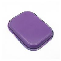 Boîte en fer blanc rectangulaire personnalisée imprimée, fabriquée directement par le fabricant OEM, emballage en fer blanc violet