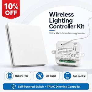 Kit d'interrupteurs lumineux sans fil Kinetic, vente en gros pour fabricants, interrupteur télécommandé, contrôleur d'interrupteur Wi-Fi OEM ODM pour la rénovation - Product Image 1