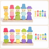Jouet éducatif Montessori en bois : planche à emboîter, tri de formes, empilage, correspondance des couleurs, apprentissage géométrique pour enfants et tout-petits