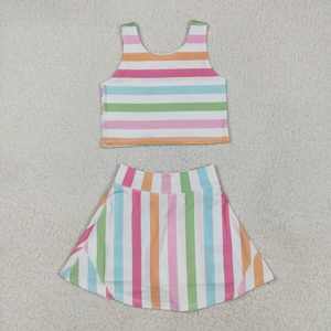 Conjuntos Deportivos de Dos Piezas para Niñas, Top sin Mangas y Falda, Ropa Deportiva para Gimnasio, Yoga, Venta al Por Mayor - Product Image 2