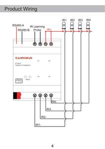 Kanontec KTS0-IR KNX赤外線ゲートウェイシーン機能4 IR伝送チャンネル + 1 IR学習チャンネルABS素材 - Product Image 3