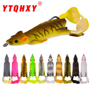 Leurre de pêche souple Ytqhxy en forme de rongeur, 10 couleurs, double hameçons pour la pêche au bar en eau douce, appâts en silicone - Product Image 1