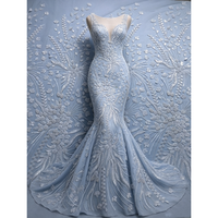 Tissu de dentelle africaine Kalume blanc pur 4905, tissu de dentelle haut de gamme nigérian français en maille avec sequins pour robes de mariée