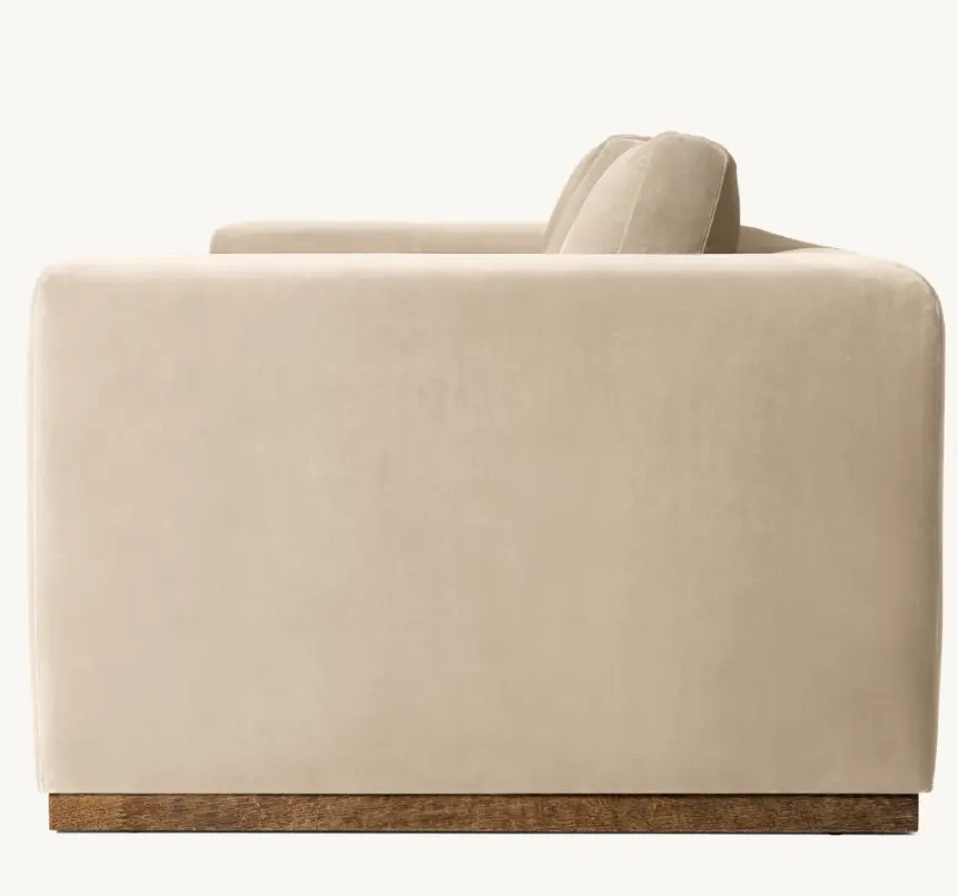 Новый современный стиль три человека хлопчатобумажная ткань твердой древесины базовый диван поддерживает настройку