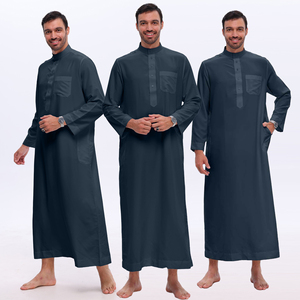 Thobe Qatar Daffah, Abito Tradizionale Musulmano da Uomo a Maniche Lunghe con Colletto Alto per Eid e Preghiera <span class=keywords><strong>del</strong></span> Ramadan - Product Image 1