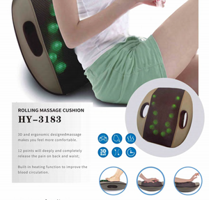 <strong>Multifunction</strong> Electric <strong>3D</strong> Deep Kneading Vibrating Lumbar Back Waist Seat Vibration <strong>Massage</strong> Cushion with Heating - Product Image 2