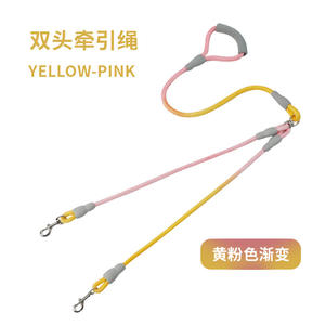 Guinzaglio per animali domestici in Nylon regolabile con doppio guinzaglio colorato con comoda maniglia per camminare con due cani - Product Image 6