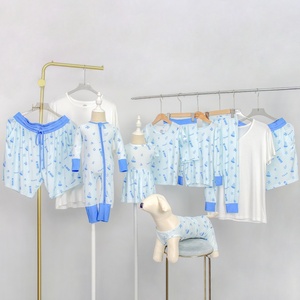 Engepapa personalizado adulto bambú ropa traje estampado recién <span class=keywords><strong>nacido</strong></span> mameluco suave niños conjunto bebé bambú Pijamas - Product Image 1
