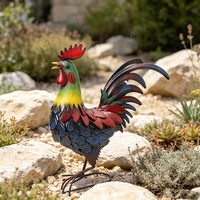 Statue de coq en fer de style campagnard pour décoration extérieure, jardin, pelouse, art paysager