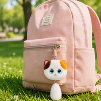 Cadeau d'anniversaire taille moyenne pour bébé, chat compagnon en peluche AI à queue qui bouge, doux pour la peau, compagnon câlin, décoration de chambre