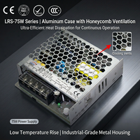 Alimentation à découpage ultra-compacte 75W avec boîtier en aluminium 6A, LRS-75 12V 24V 48V, vente directe usine, pour contrôle industriel LED