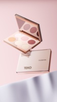 Palette de fards à paupières vide en ABS de 15g, étui compact en plastique avec miroir, emballage cosmétique OEM, vente en gros d'usine