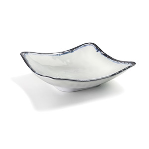 Ciotola in ceramica con decoro marino, 12 cm, piatto rettangolare per insalata o snack - Product Image 1