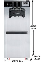 Mesin Es Krim Robot Futuristik Baru, Penjual Otomatis, Pembuat Yogurt Soft Serve, Bahan Stainless Steel, Layar Interaktif AI