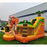 Château gonflable commercial avec toboggan intégré, le Roi Lion, pour enfants, château gonflable Safari King