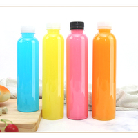 100ml 200ml 250ml 300ml 500ml Bouteille de jus en plastique PET jetable et bouteille d'enzyme PET avec couvercle noir