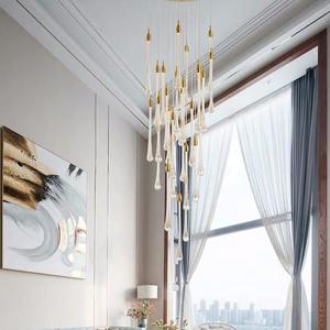 Zeal Lighting Modern Decorative Led Staircase Pendent Gold <b>Crystal</b> <b>Chandelier</b> <b>Light</b> for villa - Product Image 4