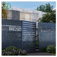 Panel Pagar Aluminium LED GD Modern Diy 6x6 6x8, Warna Hitam Coklat, Lebar 5ft hingga 8ft, Harga untuk Balkon, Taman, Kolam Renang