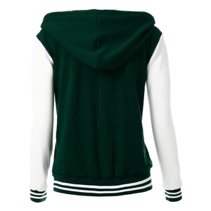 2024 chaqueta de bombardero de béisbol negra Regular personalizada para hombre OEM mangas de cuero fino parches bordados de chenilla universitaria High Street - Product Image 5