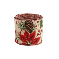 Guirlande de vigne imprimée faite à la main pour sapin de Noël, ruban décoratif, fournitures de fête, ruban tissé coloré pour créer une ambiance festive