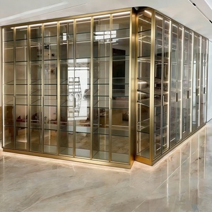 ארון תצוגה ליין מזכוכית בהתאמה אישית לכל הבית עם מסגרת אלומיניום, ארון תצוגה קיר אלומיניום - Product Image 5