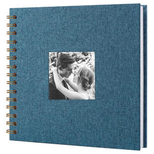 Album <span class=keywords><strong>photo</strong></span> de scrapbooking 8/10/12 pouces, couverture en lin, reliure rigide, pages blanches en kraft, <span class=keywords><strong>livre</strong></span> de souvenirs <span class=keywords><strong>pour</strong></span> voyage, mariage, <span class=keywords><strong>livre</strong></span> d'or - Product Image 4