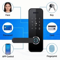 Cerradura de Puerta Inteligente Sin Llave Sinovo, Cerradura Digital con Manija y Cámara, Cerradura Inteligente con Huella Dactilar de Tamaño Pequeño con Cámara