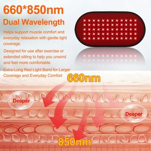 Pad per Terapia a Luce Rossa per il Corpo, 60 LED 660nm e 850nm, Flessibile e Portatile per Schiena, Ginocchia, Relax Post-Allenamento - Product Image 2