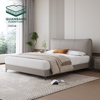 Lits en cuir italiens modernes de luxe, cadre en bois massif de haute qualité, lit simple ou double, taille personnalisable
