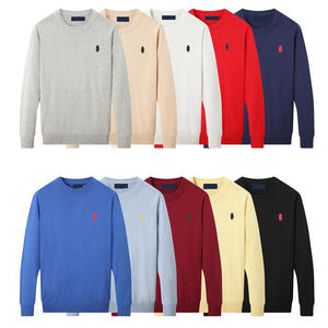 Pull en coton vintage pour homme RL, logo brodé, haute résistance à la décoloration, respirant, manches longues - Product Image 1