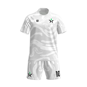 Kit <span class=keywords><strong>Calcio</strong></span> Personalizzato con Sublimazione, Design a Pennello, Completo Traspirante con Numero, Abbigliamento Sportivo - Product Image 1