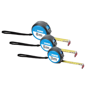 Ruban à mesurer Fervi 3m 5m 8m avec lame en acier magnétique et crochet pour des mesures de précision - Product Image 2