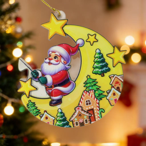 Adorno <span class=keywords><strong>de</strong></span> Resina Encantador <span class=keywords><strong>de</strong></span> Santa Luna, Decoración <span class=keywords><strong>de</strong></span> Resina Resistente a la Decoloración para el Árbol <span class=keywords><strong>de</strong></span> <span class=keywords><strong>Navidad</strong></span> del Hogar - Product Image 1