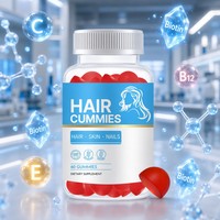 Complément alimentaire en gommes à la biotine haute puissance, marque privée, avec biotine et multivitamines pour des cheveux, une peau et des ongles sains