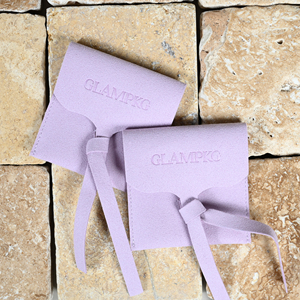 GLAMPKG New Arrival MIcrofiber Envelope Flap Jewelry Pouch with Custom Deboss Logo Print Gift Package for Necklace <b>Bangle</b> Rings - Product Image 5