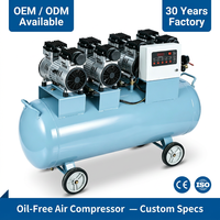 Compresor de Aire Industrial de Doble Cilindro y Pistón, 7.5KW, 8Mpa, Lubricado, Refrigerado por Aire, Motor de 380V, Bomba de Aire de Bajo Ruido, Tanque de 300L