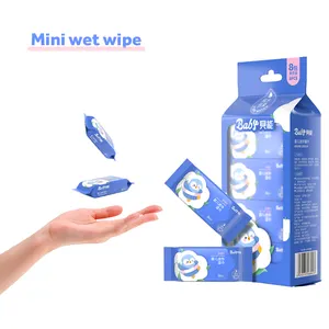 Tisu basah bayi Mini portabel, pola gelembung putih, menyesuaikan jenis tisu basah anak-anak
