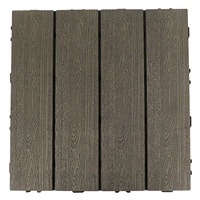 Dalles de terrasse extérieures emboîtables en WPC à texture bois créative XF-N008E pour aires de jeux et jardins 300*300*25mm – Revêtement de sol composite
