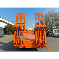 Semi-remorque surbaissée ultra-lourde à 6 essieux, extensible, 7 m télescopique, élargissement de 50 cm, transport de charges lourdes en acier, élargissement de 50 cm