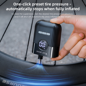 <span class=keywords><strong>Pompe</strong></span> à vélo électrique WEST BIKING rechargeable à gonflage rapide avec manomètre, valve Presta et Schrader, gonfleur automatique pour pneus et ballons - Product Image 6