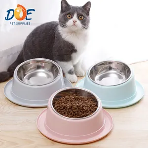 Doe Pet-comedero para gatos, tazón de comida antihormiga para gatos, accesorios para perros, tazón de acero inoxidable de calidad, logotipo personalizado OEM