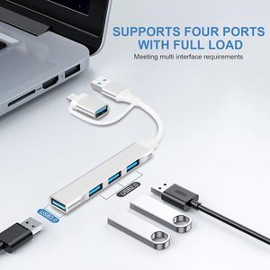 Adaptateur multiport USB C Hub 2 en 1 Portable USB 3.0 aluminium Type C Hub répartiteur de données pour <span class=keywords><strong>imprimante</strong></span> pour ordinateur portable <span class=keywords><strong>Macbook</strong></span> - Product Image 2