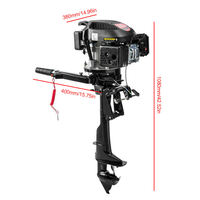 Moteur Hors-Bord Essence 4 Temps 6 CV 140CC Refroidi par Air Léger pour Bateau de Pêche Annexe