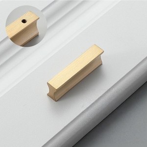 Minimalist <strong>Gold</strong> &amp; Black Brass <strong>Pull</strong> - Solid Brass Cabinet Handle for Wardrobe, <strong>Drawer</strong> &amp; Kitchen - Product Image 5