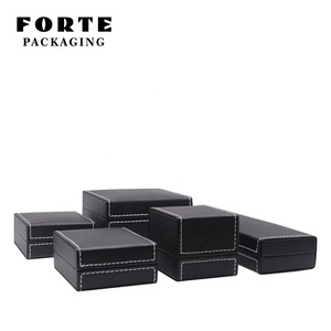 Boîte <span class=keywords><strong>à</strong></span> <span class=keywords><strong>bijoux</strong></span> en cuir noir, luxe, personnalisée, différentes tailles, <span class=keywords><strong>pour</strong></span> hommes, accessoire, emballage <span class=keywords><strong>pour</strong></span> bagues - Product Image 2