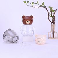 Bouteille d'eau Tritan pour enfants en forme d'ours et de lapin, anti-fuite, avec paille rabattable et sangle réglable pour étudiants et activités de plein air