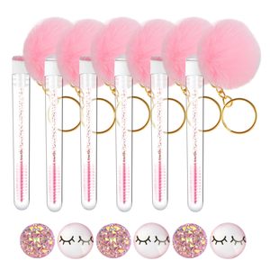 Brosse de nettoyage pour cils mini en tube avec logo personnalisé, brosse à mascara et extensions de cils, porte-clés – Meilleure vente - Product Image 3