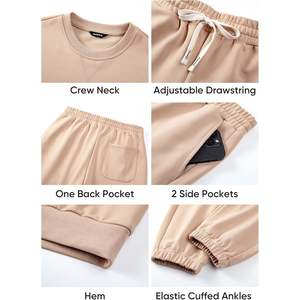 Jmierr ชุดกันลมของผู้ชายชุดเสื้อสเวตเตอร์คอกลมและกางเกงจ็อกเกอร์ชุด2ชิ้นพร้อมโลโก้ - Product Image 2